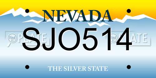 SJO514 Nevada License Plate