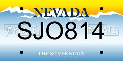 SJO814 Nevada License Plate