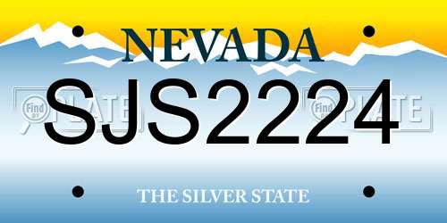 SJS2224 Nevada License Plate