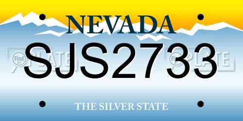 SJS2733 Nevada License Plate