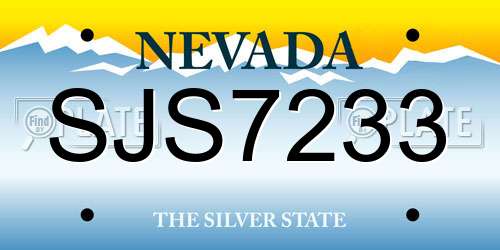 SJS7233 Nevada License Plate