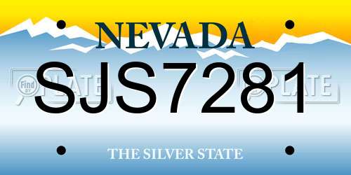 SJS7281 Nevada License Plate