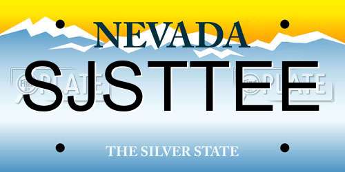 SJSTTEE Nevada License Plate