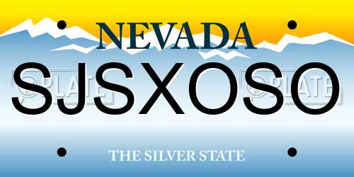 SJSXOSO Nevada License Plate