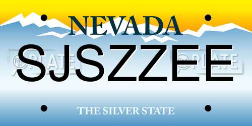 SJSZZEE Nevada License Plate