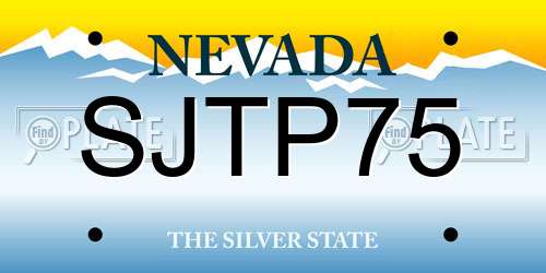 SJTP75 Nevada License Plate