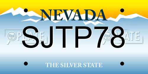 SJTP78 Nevada License Plate