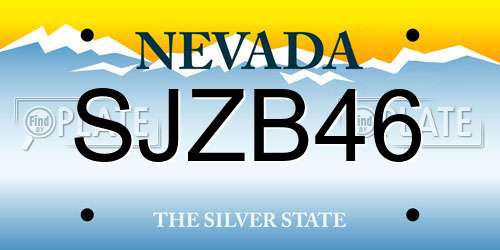 SJZB46 Nevada License Plate