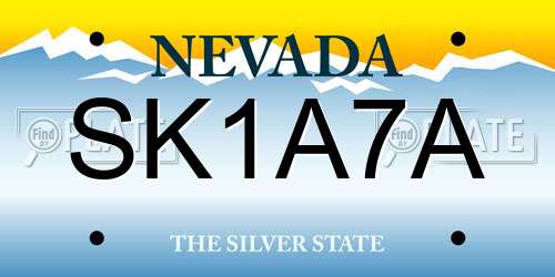 SK1A7A Nevada License Plate