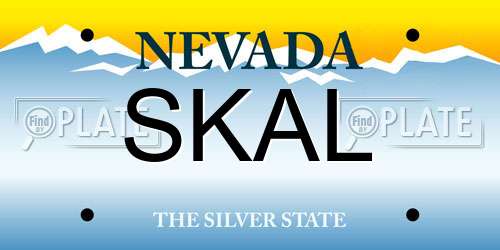 SKAL Nevada License Plate