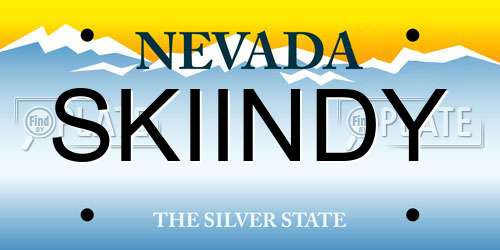 SKIINDY Nevada License Plate