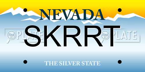SKRRT Nevada License Plate