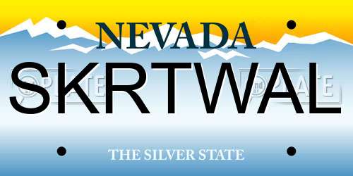 SKRTWAL Nevada License Plate