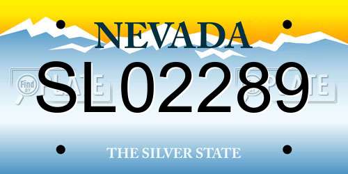 SL02289 Nevada License Plate