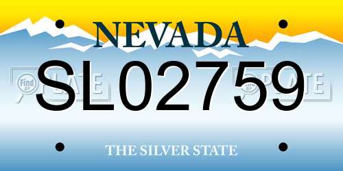 SL02759 Nevada License Plate
