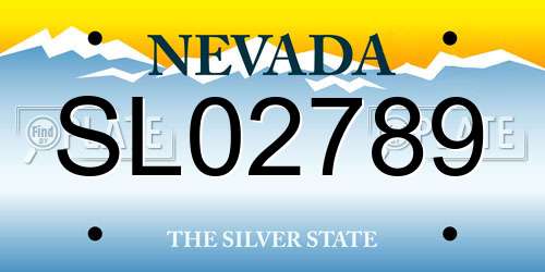 SL02789 Nevada License Plate
