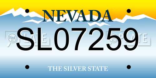 SL07259 Nevada License Plate