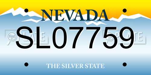 SL07759 Nevada License Plate
