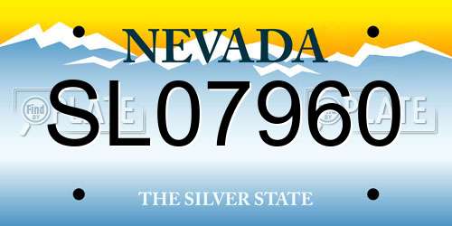 SL07960 Nevada License Plate