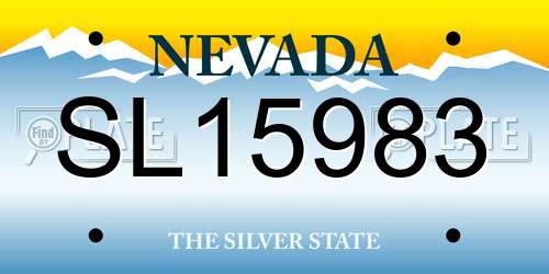SL15983 Nevada License Plate