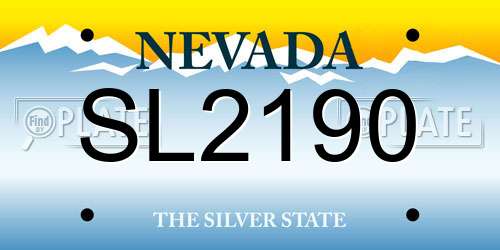 SL2190 Nevada License Plate