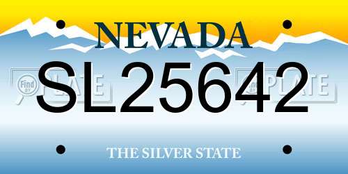 SL25642 Nevada License Plate