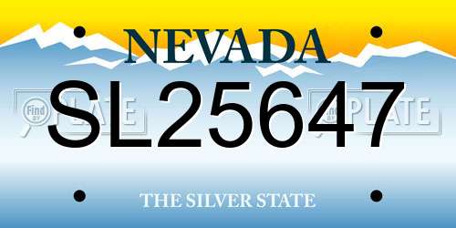 SL25647 Nevada License Plate