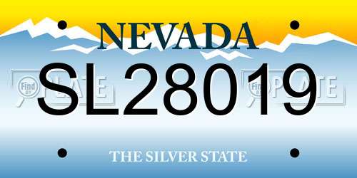 SL28019 Nevada License Plate