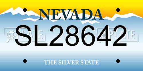 SL28642 Nevada License Plate