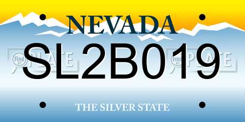 SL2B019 Nevada License Plate