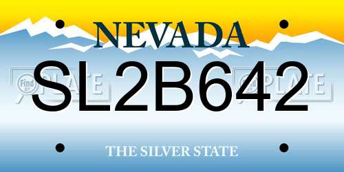 SL2B642 Nevada License Plate