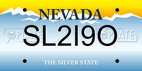 SL2I9O Nevada License Plate