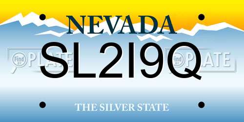 SL2I9Q Nevada License Plate