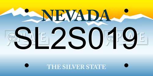 SL2S019 Nevada License Plate