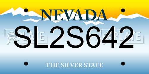 SL2S642 Nevada License Plate