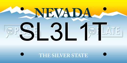 SL3L1T Nevada License Plate