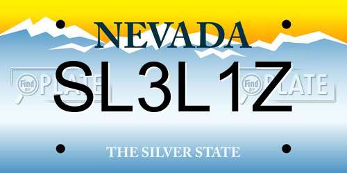 SL3L1Z Nevada License Plate