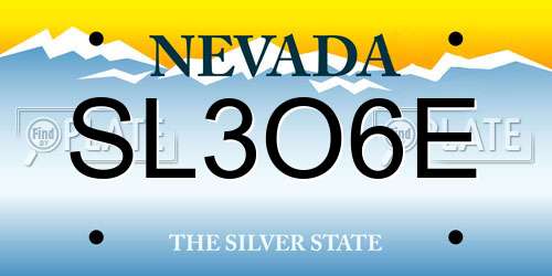 SL3O6E Nevada License Plate