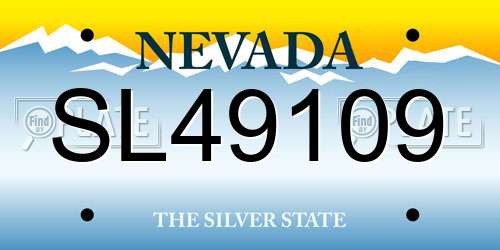 SL49109 Nevada License Plate