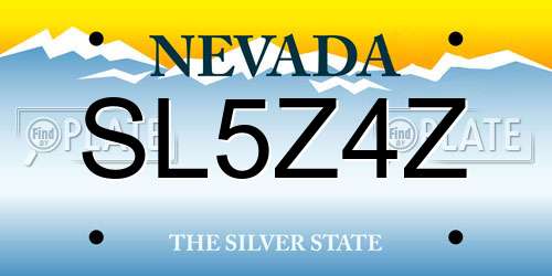 SL5Z4Z Nevada License Plate