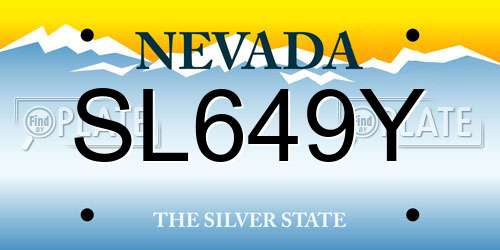 SL649Y Nevada License Plate