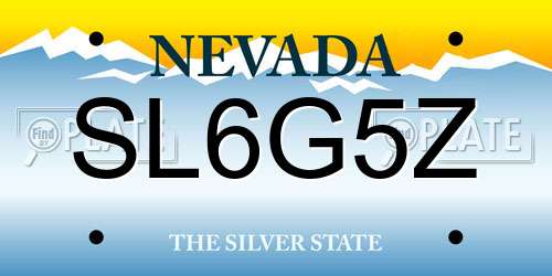 SL6G5Z Nevada License Plate