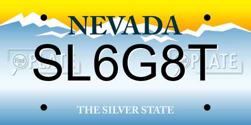 SL6G8T Nevada License Plate