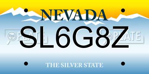 SL6G8Z Nevada License Plate
