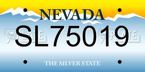 SL75019 Nevada License Plate