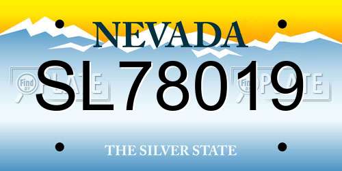 SL78019 Nevada License Plate