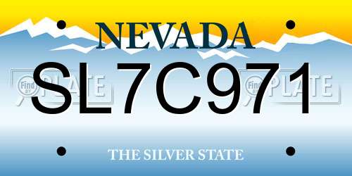 SL7C971 Nevada License Plate