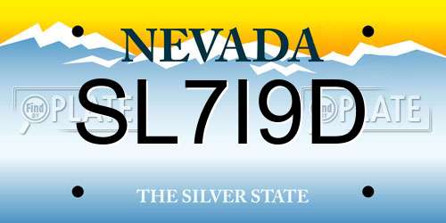 SL7I9D Nevada License Plate