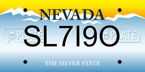 SL7I9O Nevada License Plate