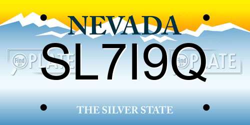 SL7I9Q Nevada License Plate